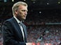 David Moyes takes to the Old Trafford dugout for the first time as Man United boss on August 26, 2013