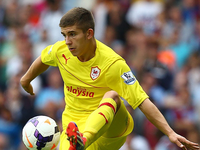 Cardiff's Declan John in action during the match against West Ham on August 17, 2013