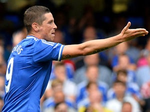 Chelsea's Spanish forward Fernando Torres gestures during the English Premier League football match between Chelsea and Hull City at Stamford Bridge in London on August 18, 2013