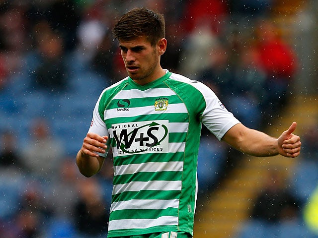 Yeovil's  Joe Edwards in action during the match against Burnley on August 17, 2013