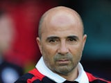 Jorge Sampaoli of Chile looks on during the international friendly match between Chile and Iraq at the Brondby Stadium on August 14, 2013