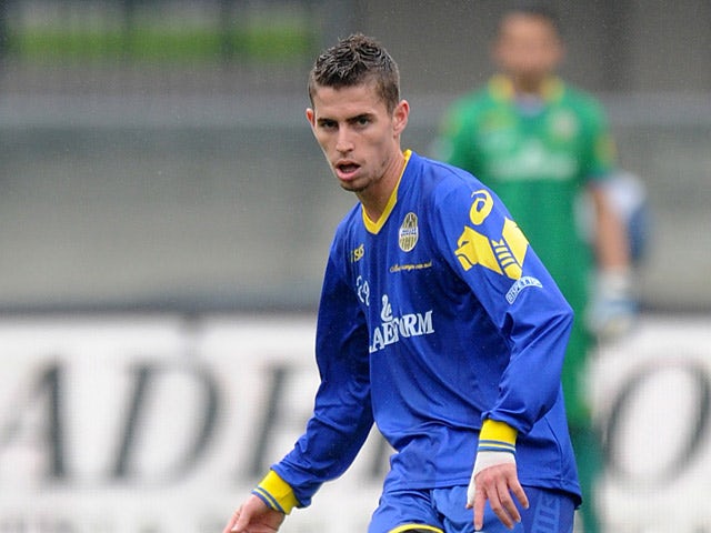 Hellas Verona's Jorginho in action during the match against Virtus Lanciano on October 27, 2012