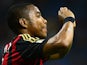 Milan's Robinho celebrates after scoring the opening goal against Cagliari on September 1, 2013