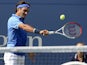 Roger Federer in action during the match against Carlos Berlocq during the second round of the US Open on August 29, 2013