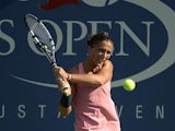 Sara Errani in action against Olivia Rogowska during the first round of the US Open on August 27, 2013