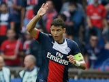 Paris Saint-Germain's Thiago Silva in action during the match against Guingamp on August 31, 2013