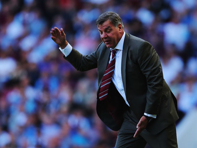West Ham United manager Sam Allardyce shouts on the touchline during the Barclays Premier League match between West Ham United and Stoke City at the Bolyen Ground on August 31, 2013