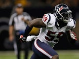 Whitney Mercilus #59 of the Houston Texans at the Mercedes-Benz Superdome on August 25, 2012