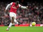 Abou Diaby of Arsenal takes a shot on goal during the FA Cup with Budweiser fifth round match between Arsenal and Blackburn Rovers at Emirates Stadium on February 16, 2013