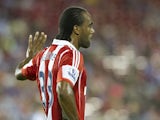 Cameron Jerome #33 of Stoke City looks on against FC Dallas on July 27, 2013