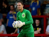 David Button of Charlton in action during the Pre Season Friendly between AFC Wimbledon and Charlton Athletic at The Cherry Red Records Stadium on July 17, 2013