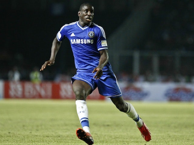 Demba Ba of Chelsea runs for the ball during the match between Chelsea and Indonesia All-Stars at Gelora Bung Karno Stadium on July 25, 2013
