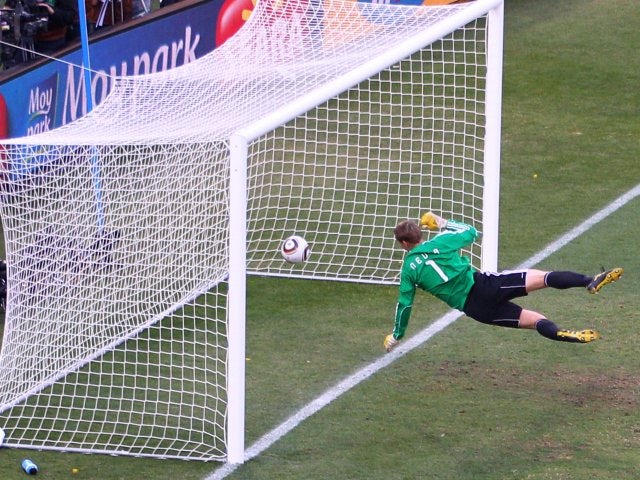 Frank Lampard's shot which beats Manuel Neuer at the 2010 World Cup, but a goal is not awarded.