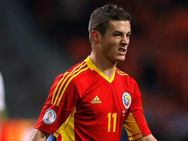 Romania's Gabriel Torje in action during their World Cup qualifier against the Netherlands on March 26, 2013