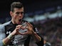 Gareth Bale celebrates scoring against West Bromwich Albion.