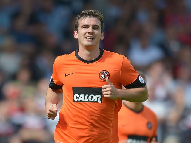 Gavin Gunning of Dundee United during the SPL match from Tannadice Park Dundee on August 19, 2012