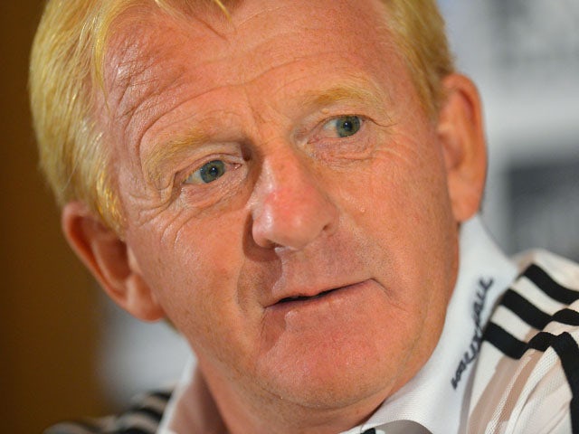 Scotland manager Gordon Strachan faces the media during a press conference at Sopwell House on August 13, 2013