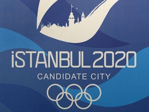 The logo of Istanbul 2020 candidate city is seen before Istanbul 2020 Bid Chairman Hasan Arat gives a news conference promoting Istanbul for the 2020 Olympic games in Buenos Aires on September 6, 2013