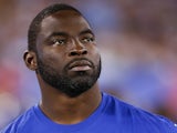 Giants defensive captain Justin Tuck watches on against Indianapolis on August 18, 2013
