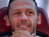 Martin G. Demichelis on the bench prior to start the La Liga match between Club Atletico de Madrid and Rayo Vallecano de Madrid at Vicente Calderon Stadium on August 25, 2013