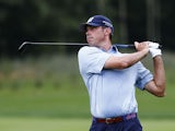 Matt Kuchar plays his second shot on the second hole during the final round of the Deutsche Bank Championship at TPC Boston on September 2, 2013