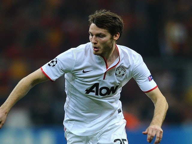 Man Utd's Nick Powell in action against Galatasaray on November 20, 2012