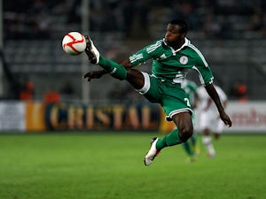 Nigeria's Papa Idris in action during a friendly match against Peru on May 24, 2012