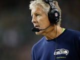 Head coach Pete Carroll of the Seattle Seahawks looks on against the Oakland Raiders at CenturyLink Field on August 29, 2013