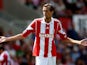 Peter Crouch of Stoke during a Pre Season Friendly between Stoke City and Genoa at Britannia Stadium on August 10, 2013