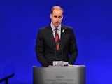 Britain's Prince William, the Duke of Cambridge speaks during the UEFA Congress in central London on May 24, 2013