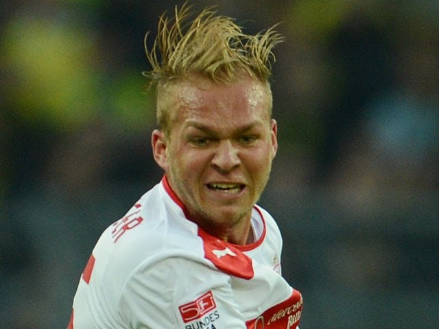 Raphael Holzhauser shoots for goal during his time with Stuttgart.