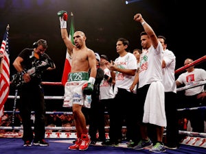 Raymundo Beltran is announced before his WBO World Lightweight Title bout with Ricky Burns at SECC on September 7, 2013