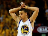 Stephen Curry #30 of the Golden State Warriors reacts during the game against the San Antonio Spurs in Game Six of the Western Conference Semifinals during the 2013 NBA Playoffs on May 16, 2013 