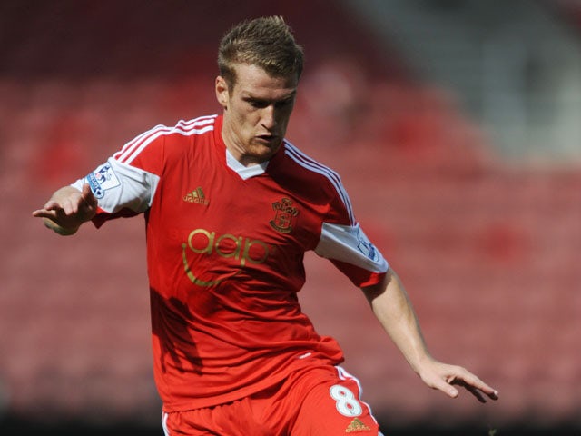Steven Davis of Southampton in action during the pre season friendly match between Southampton and Real Sociedad at St Mary's Stadium on August 10, 2013