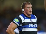 Stuart Hooper of Bath during the Pre season match between Bath and Ospreys at the Recreation Ground on August 30, 2013 