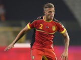 Toby Alderweireld of Belgium runs with the ball during the International friendly match between Belgium and France at the King Baudouin Stadium on August 14, 2013