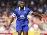 Victor Anichebe of Everton in action during the preseason friendly match between Austria Wien and FC Everton at the Generali Arena on July 14, 2013