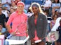 Victoria Azarenka and Serena Williams pose before their US Open final on September 8, 2013