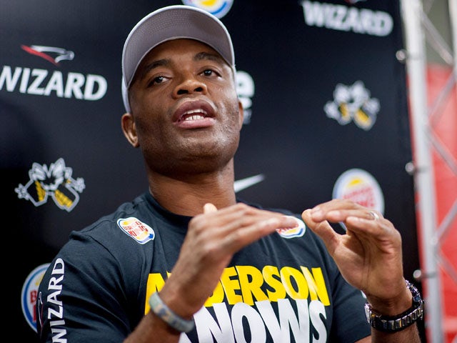 Anderson Silva speaks during a press conference for UFC 162 at X-Gym on June 12, 2013