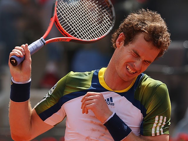 Andy Murray reacts against Marcel Granollers during day four of the Internazionali BNL d'Italia 2013 on May 15, 2013