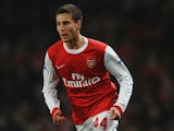 Arsenal's Conor Henderson in action against Leyton Orient during their FA Cup fifth round match on March 2, 2011