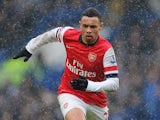 Francis Coquelin of Arsenal in action during the Barclays Premier League match between Chelsea and Arsenal at Stamford Bridge on January 20, 2013