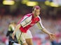 Arsenal's Freddie Ljungberg celebrates scoring the opening goal of the FA Cup final against Liverpool on May 12, 2001