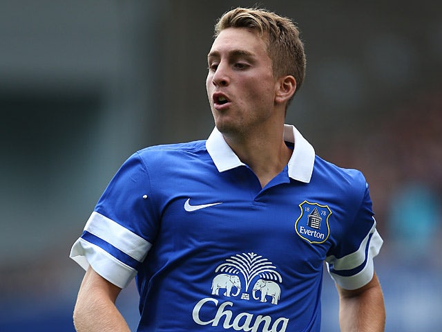 Everton's Gerard Deulofeu in action against Real Betis during a friendly match on August 11, 2013