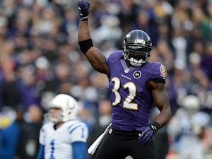 Baltimore Ravens' James Ihedigbo in action during the game against Indianapolis Colts on January 6, 2013
