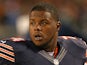 Chicago Bears' Jermon Bushrod watches the game from the bench against Cleveland Browns on August 29, 2013
