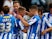 Hartlepool's Jonathan Franks is congratulated by team mates after scoring the opener against Accrington Stanley on September 14, 2013