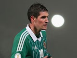 Northern Ireland's Kyle Lafferty in action against Azerbaijan on November 14, 2012