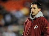 Washington Redskins offensive coordinator Kyle Shanahan watches the game against Dallas Cowboys on December 30, 2012