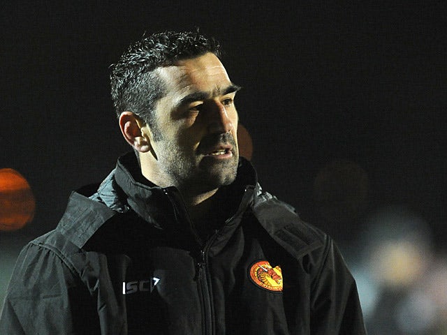 Catalan Dragons coach Laurent Frayssinous during the match against London Broncos on March 28, 2013